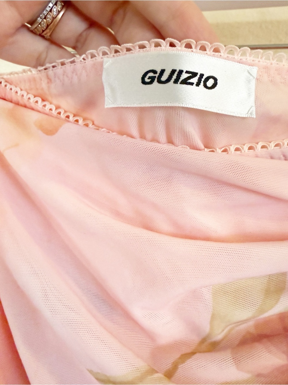 Guizio Celestina Ruched Rosette Printed Skirt in Cotton Candy Ambrosia Small NEW - Picture 7 of 9